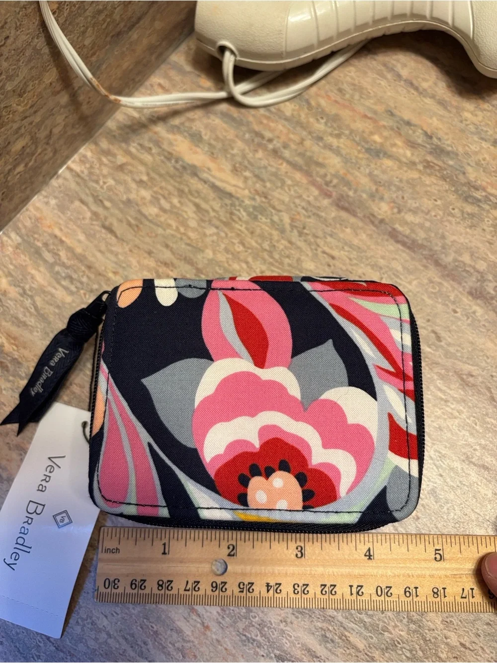 Vera Bradley Pink Red Navy Floral Travel Pill Case